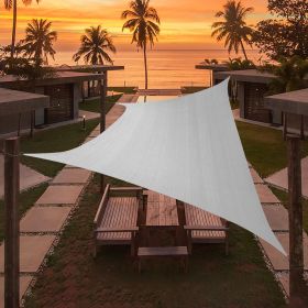 Artpuch Custom Size Light Gray Sun Shade Sail Triangle Canopy 185 GSM Durable Fabric UV Block Awning for Outdoor Patio Garden Backyard (Customize (Color: Light Gray, size: 14'x19')